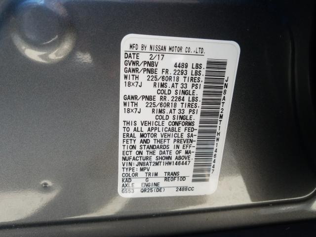 Photo 9 VIN: JN8AT2MT1HW146447 - NISSAN ROGUE S 