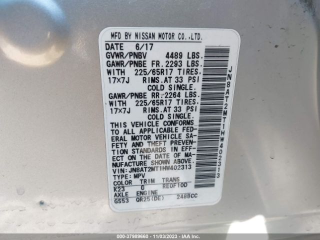 Photo 8 VIN: JN8AT2MT1HW402313 - NISSAN ROGUE 