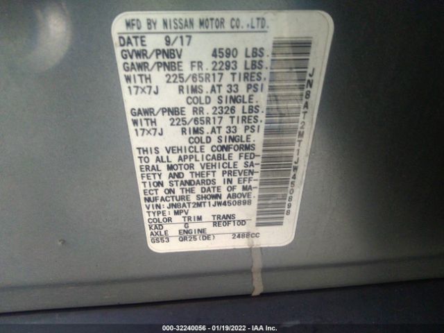 Photo 8 VIN: JN8AT2MT1JW450898 - NISSAN ROGUE 