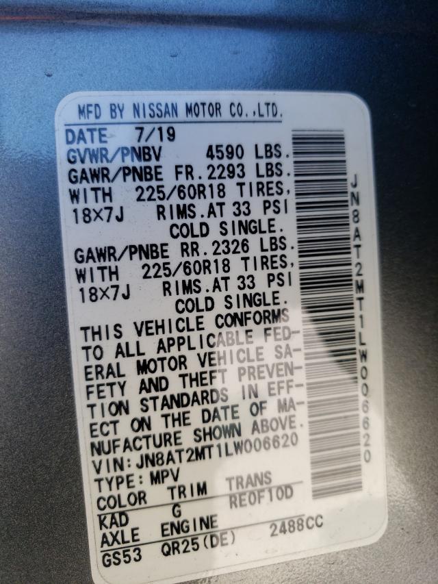 Photo 9 VIN: JN8AT2MT1LW006620 - NISSAN ROGUE S 