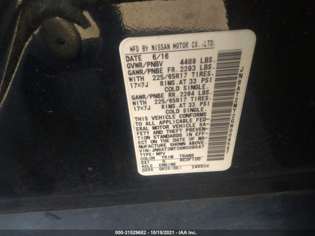 Photo 8 VIN: JN8AT2MT2GW009547 - NISSAN ROGUE 