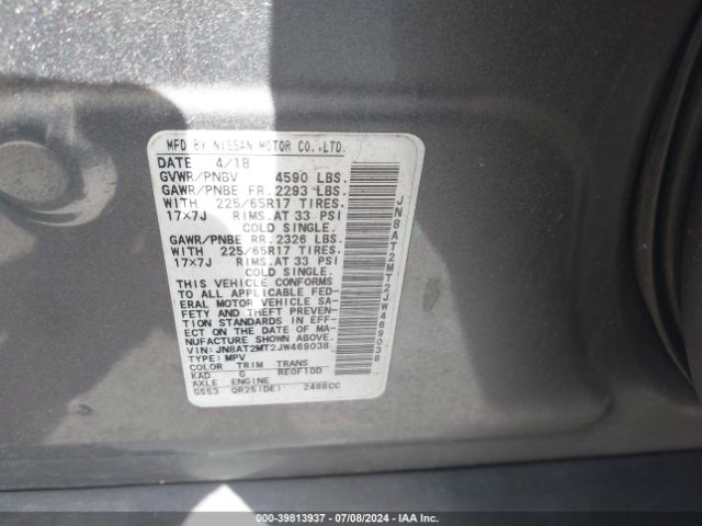 Photo 8 VIN: JN8AT2MT2JW469038 - NISSAN ROGUE 