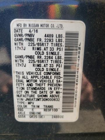 Photo 12 VIN: JN8AT2MT3GW000632 - NISSAN ROGUE 