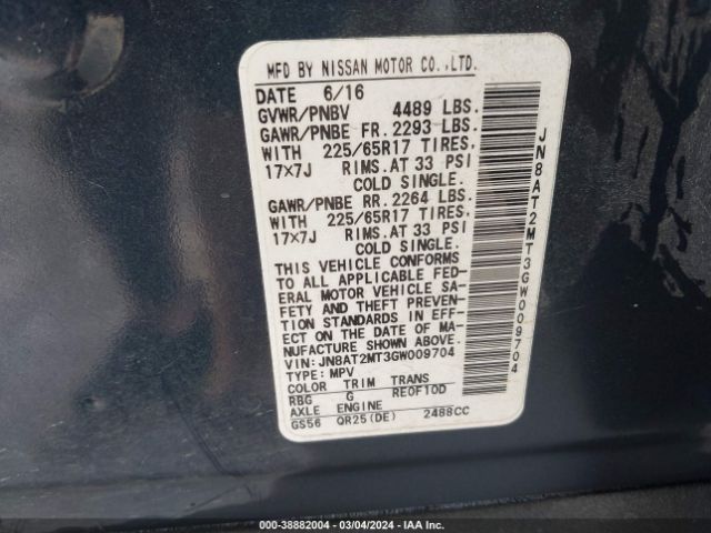 Photo 8 VIN: JN8AT2MT3GW009704 - NISSAN ROGUE 