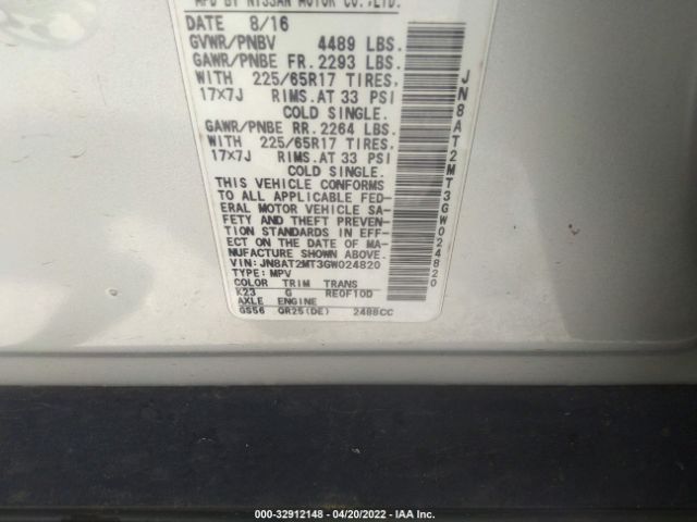 Photo 8 VIN: JN8AT2MT3GW024820 - NISSAN ROGUE 