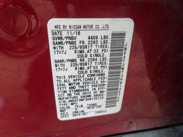 Photo 9 VIN: JN8AT2MT3HW135725 - NISSAN ROGUE S 