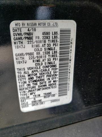 Photo 9 VIN: JN8AT2MT3KW267522 - NISSAN ROGUE S 