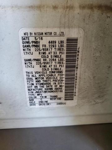 Photo 11 VIN: JN8AT2MT4GW005189 - NISSAN ROGUE S 