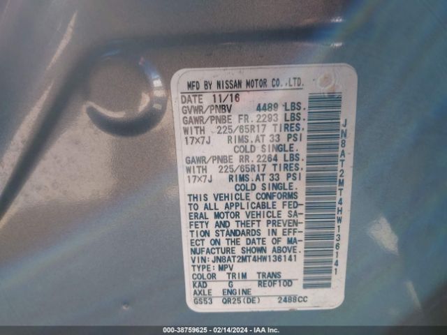 Photo 8 VIN: JN8AT2MT4HW136141 - NISSAN ROGUE 