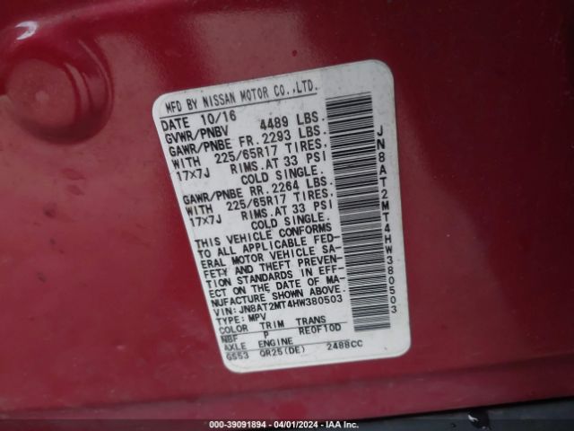 Photo 8 VIN: JN8AT2MT4HW380503 - NISSAN ROGUE 