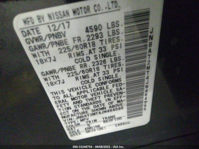 Photo 8 VIN: JN8AT2MT4JW464598 - NISSAN ROGUE 