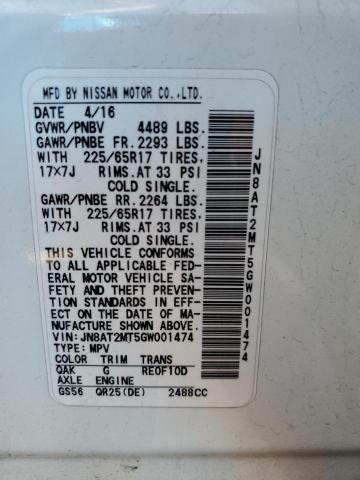 Photo 11 VIN: JN8AT2MT5GW001474 - NISSAN ROGUE 