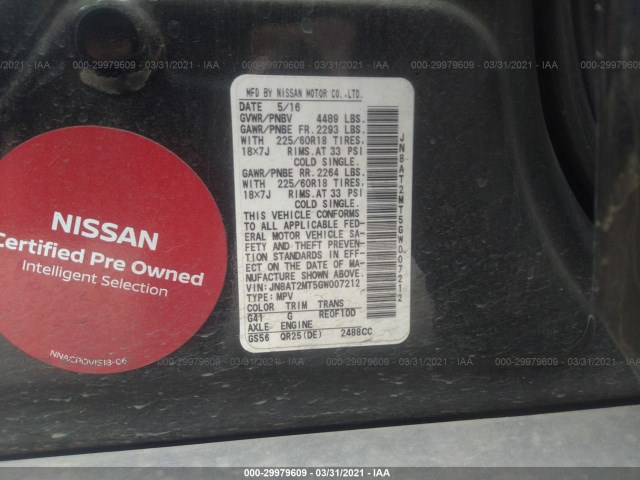 Photo 8 VIN: JN8AT2MT5GW007212 - NISSAN ROGUE 