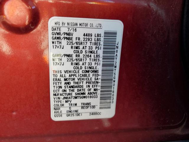 Photo 12 VIN: JN8AT2MT5GW018033 - NISSAN ROGUE S 