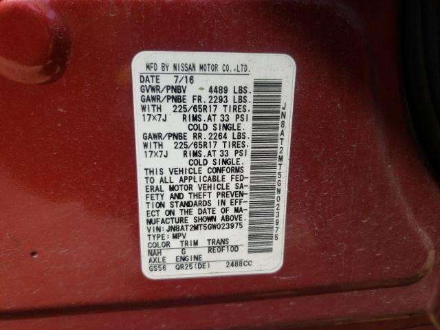 Photo 9 VIN: JN8AT2MT5GW023975 - NISSAN ROGUE S 