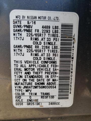 Photo 12 VIN: JN8AT2MT5GW030554 - NISSAN ROGUE 