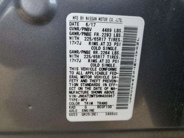 Photo 11 VIN: JN8AT2MT5HW400967 - NISSAN ROGUE 