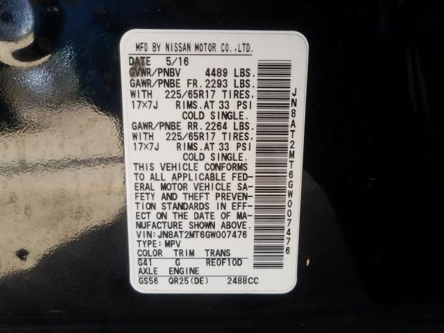 Photo 9 VIN: JN8AT2MT6GW007476 - NISSAN ROGUE 