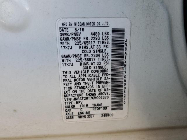 Photo 12 VIN: JN8AT2MT7GW006370 - NISSAN ROGUE S 