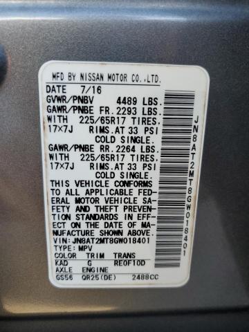 Photo 11 VIN: JN8AT2MT8GW018401 - NISSAN ROGUE 