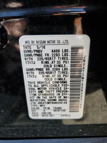 Photo 11 VIN: JN8AT2MT9GW004149 - NISSAN ROGUE S 