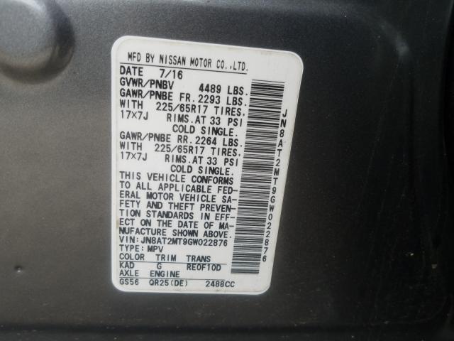 Photo 9 VIN: JN8AT2MT9GW022876 - NISSAN ROGUE S 