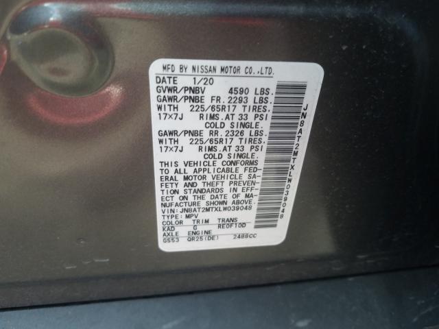 Photo 9 VIN: JN8AT2MTXLW039048 - NISSAN ROGUE S 