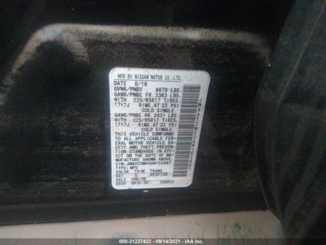 Photo 8 VIN: JN8AT2MV0GW152997 - NISSAN ROGUE 