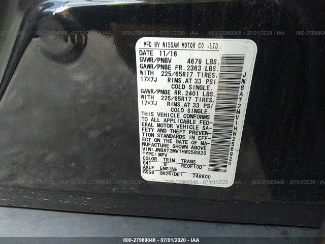 Photo 8 VIN: JN8AT2MV1HW256920 - NISSAN ROGUE 