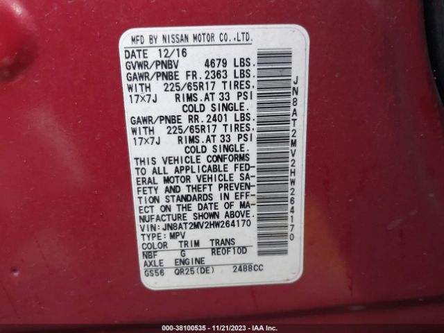 Photo 8 VIN: JN8AT2MV2HW264170 - NISSAN ROGUE 