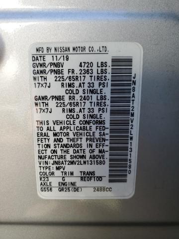 Photo 12 VIN: JN8AT2MV2LW131580 - NISSAN ROGUE S 