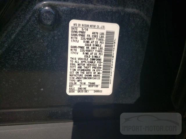 Photo 11 VIN: JN8AT2MV3GW134123 - NISSAN ROGUE 