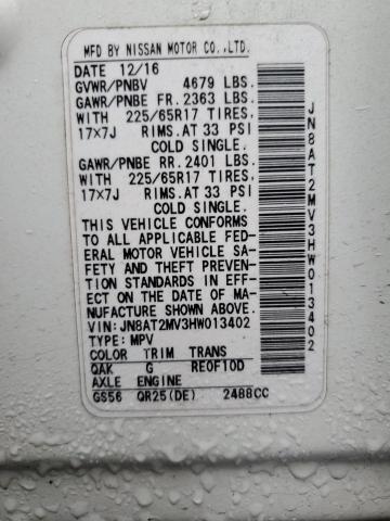 Photo 13 VIN: JN8AT2MV3HW013402 - NISSAN ROGUE S 