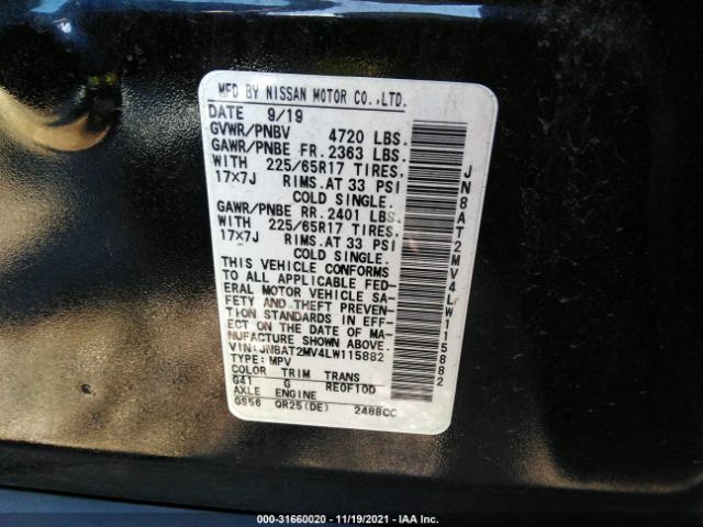 Photo 8 VIN: JN8AT2MV4LW115882 - NISSAN ROGUE 