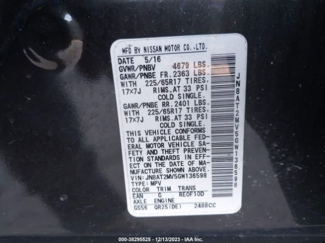 Photo 8 VIN: JN8AT2MV5GW136598 - NISSAN ROGUE 