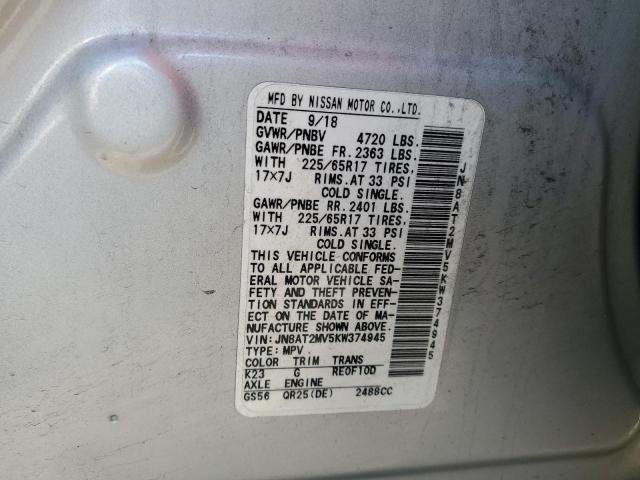 Photo 13 VIN: JN8AT2MV5KW374945 - NISSAN ROGUE S 