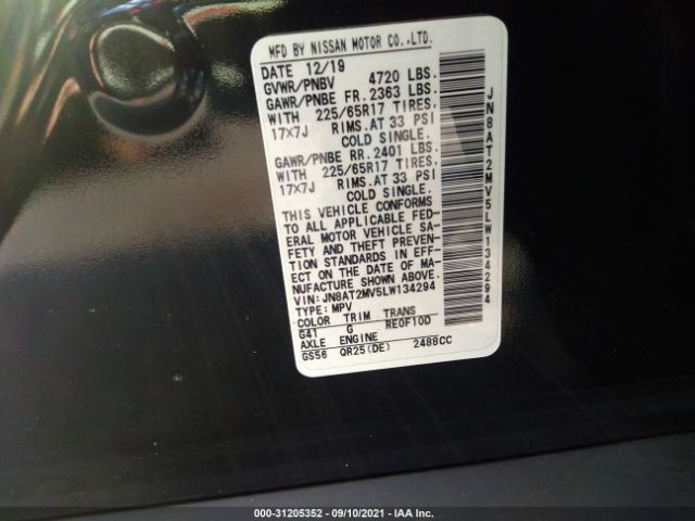 Photo 8 VIN: JN8AT2MV5LW134294 - NISSAN ROGUE 