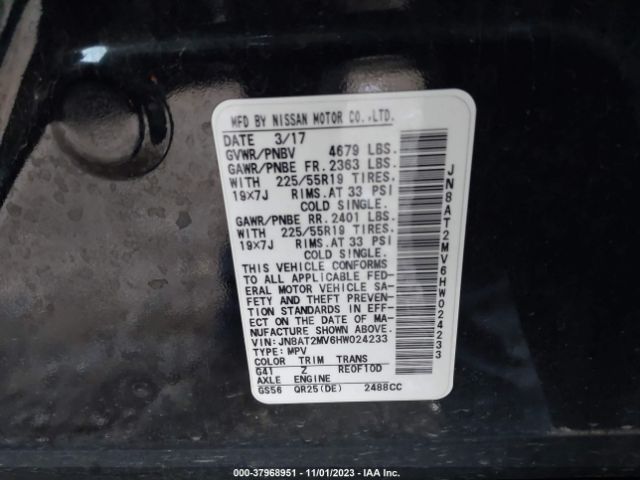 Photo 8 VIN: JN8AT2MV6HW024233 - NISSAN ROGUE 