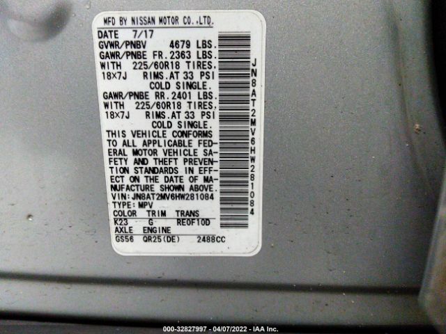 Photo 8 VIN: JN8AT2MV6HW281084 - NISSAN ROGUE 