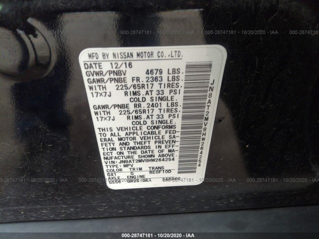 Photo 8 VIN: JN8AT2MV8HW264254 - NISSAN ROGUE 