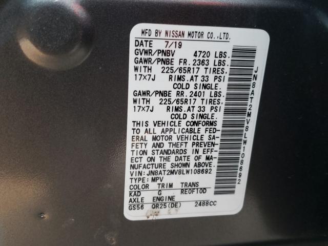 Photo 9 VIN: JN8AT2MV8LW108692 - NISSAN ROGUE S 