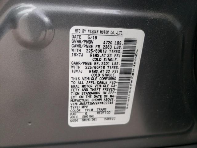 Photo 9 VIN: JN8AT2MV9KW402746 - NISSAN ROGUE S 