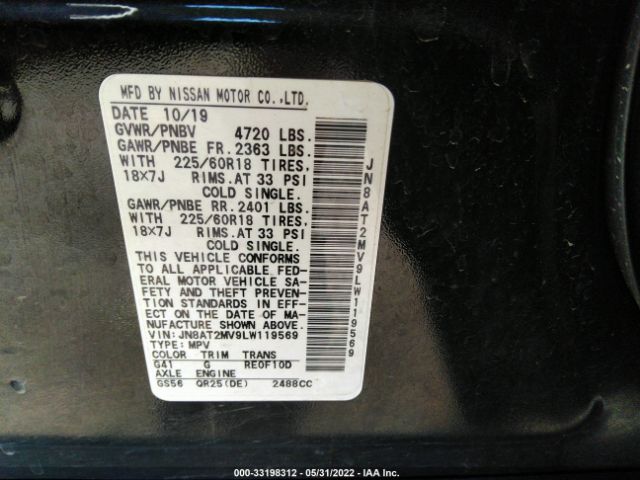 Photo 8 VIN: JN8AT2MV9LW119569 - NISSAN ROGUE 