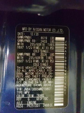 Photo 9 VIN: JN8AT3BB5MW219801 - NISSAN ROGUE SV 