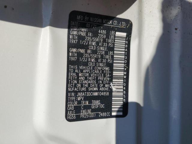 Photo 9 VIN: JN8AT3DCXMW104858 - NISSAN ROGUE PLAT 