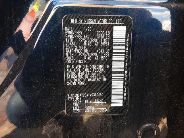 Photo 9 VIN: JN8AY2BA1M9370460 - NISSAN ARMADA SL 