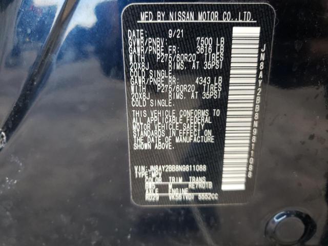 Photo 12 VIN: JN8AY2BB8N9811088 - NISSAN ARMADA SL 