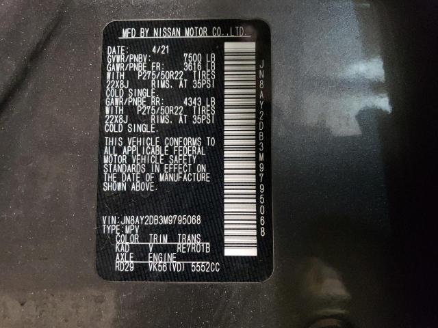 Photo 11 VIN: JN8AY2DB3M9795068 - NISSAN ARMADA PLA 