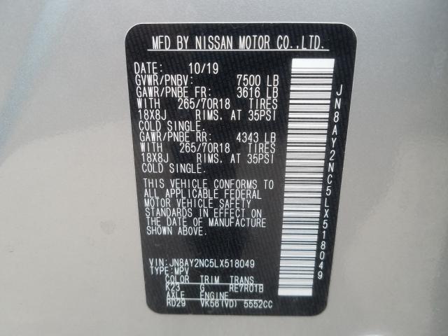 Photo 9 VIN: JN8AY2NC5LX518049 - NISSAN ARMADA SV 