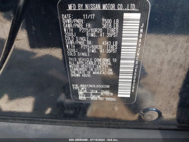 Photo 8 VIN: JN8AY2NC6JX500298 - NISSAN ARMADA 